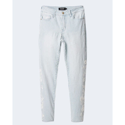 Light Blue Elastane Jeans & Pant