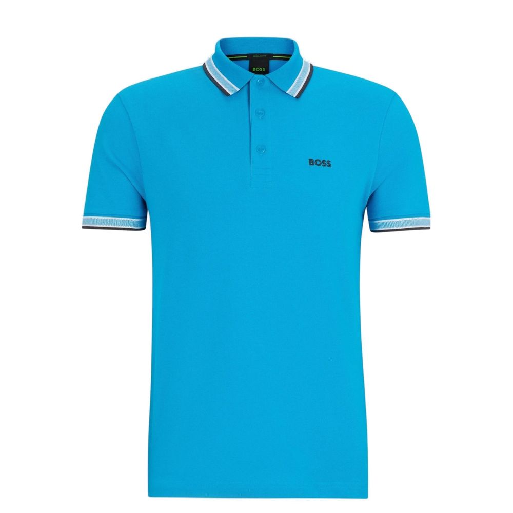 Turquoise Cotton Polo Shirt