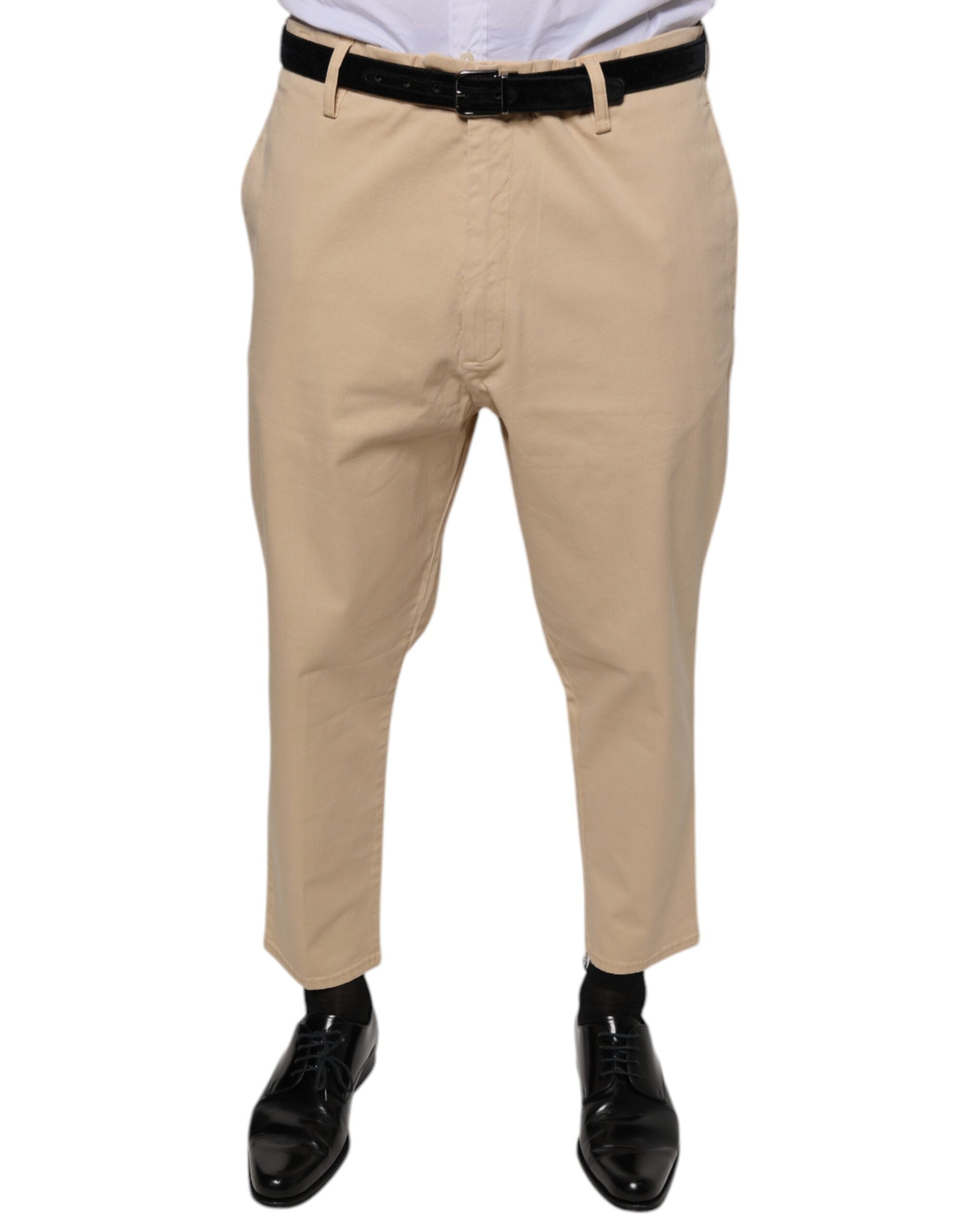 Beige HOUSTON Men Cropped Dress Pants