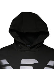 Black Logo Print Hooded Men Sweatshirt Sweater