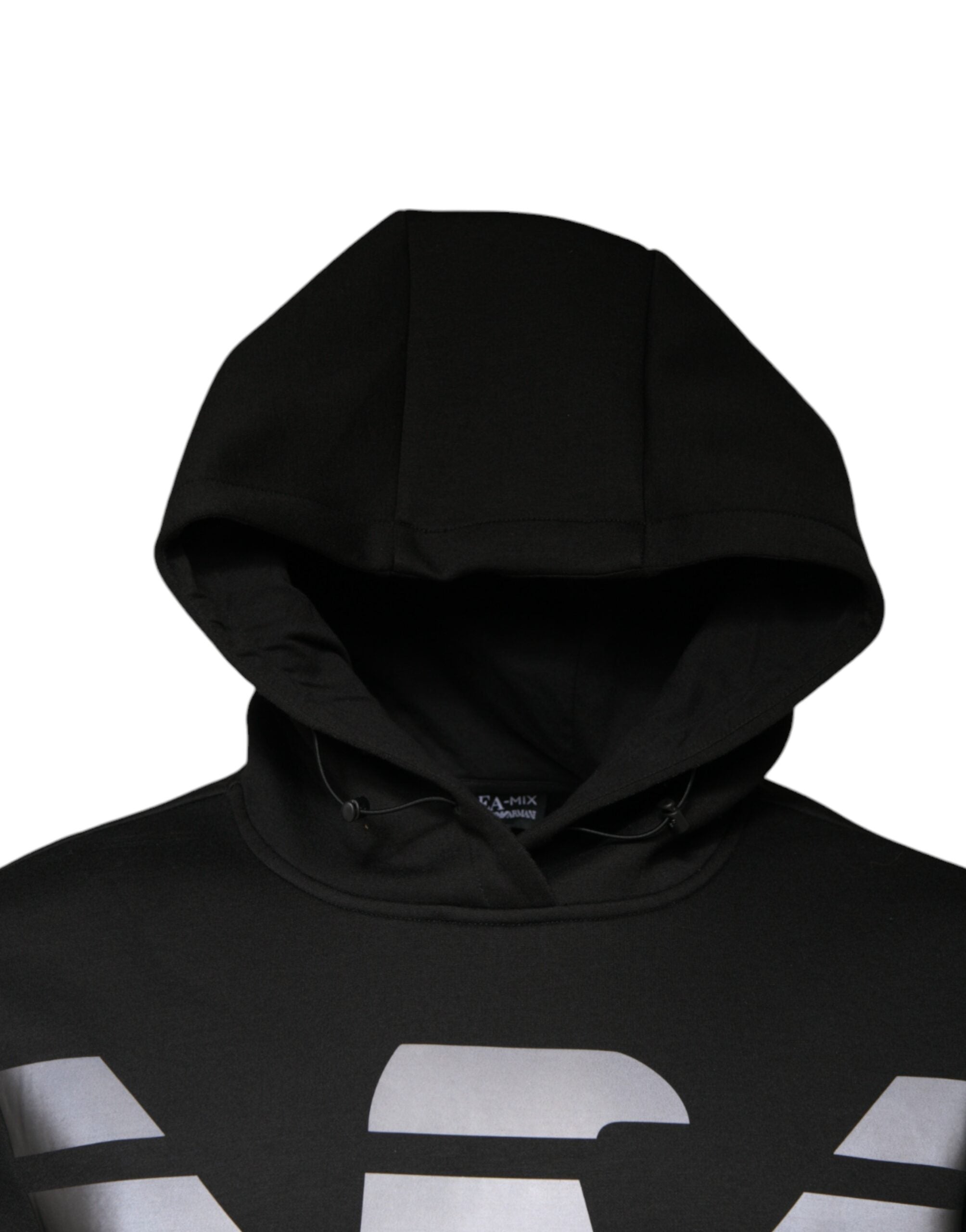 Black Logo Print Hooded Men Sweatshirt Sweater