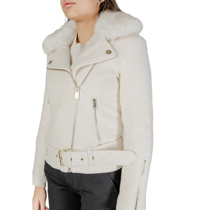 Cream Polyester Jackets & Coat