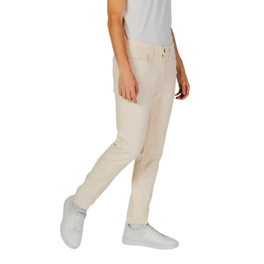 Cream Cotton Jeans & Pant