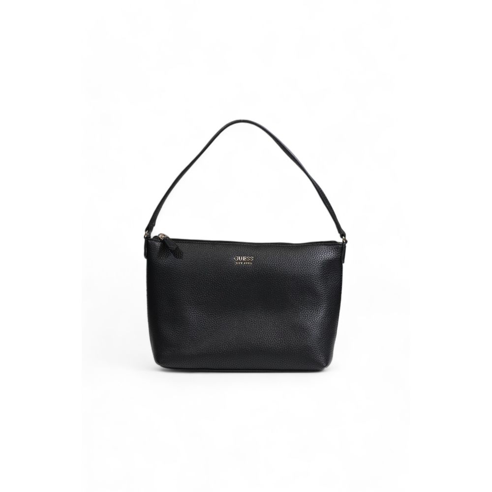 Black Synthetic Leather Handbag