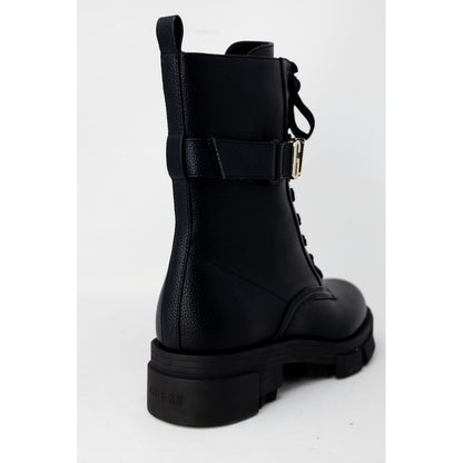 Black Synthetic Leather Boot