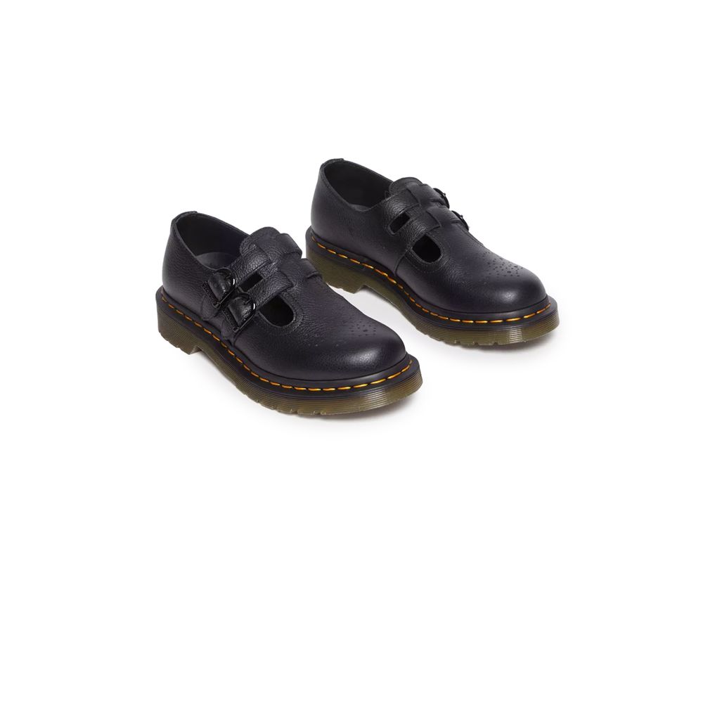 Black Leather Flat Shoe