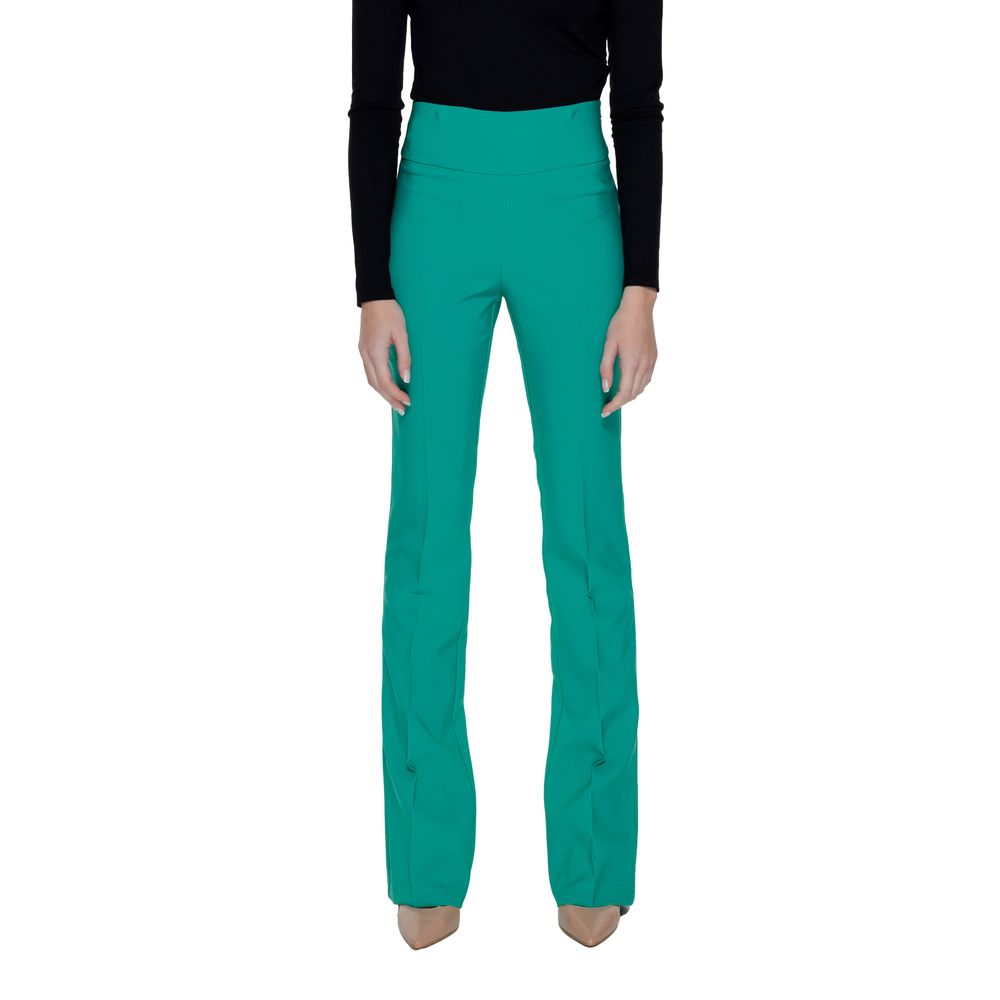 Green Polyester Jeans & Pant