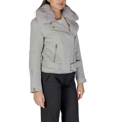 Gray Polyester Jackets & Coat