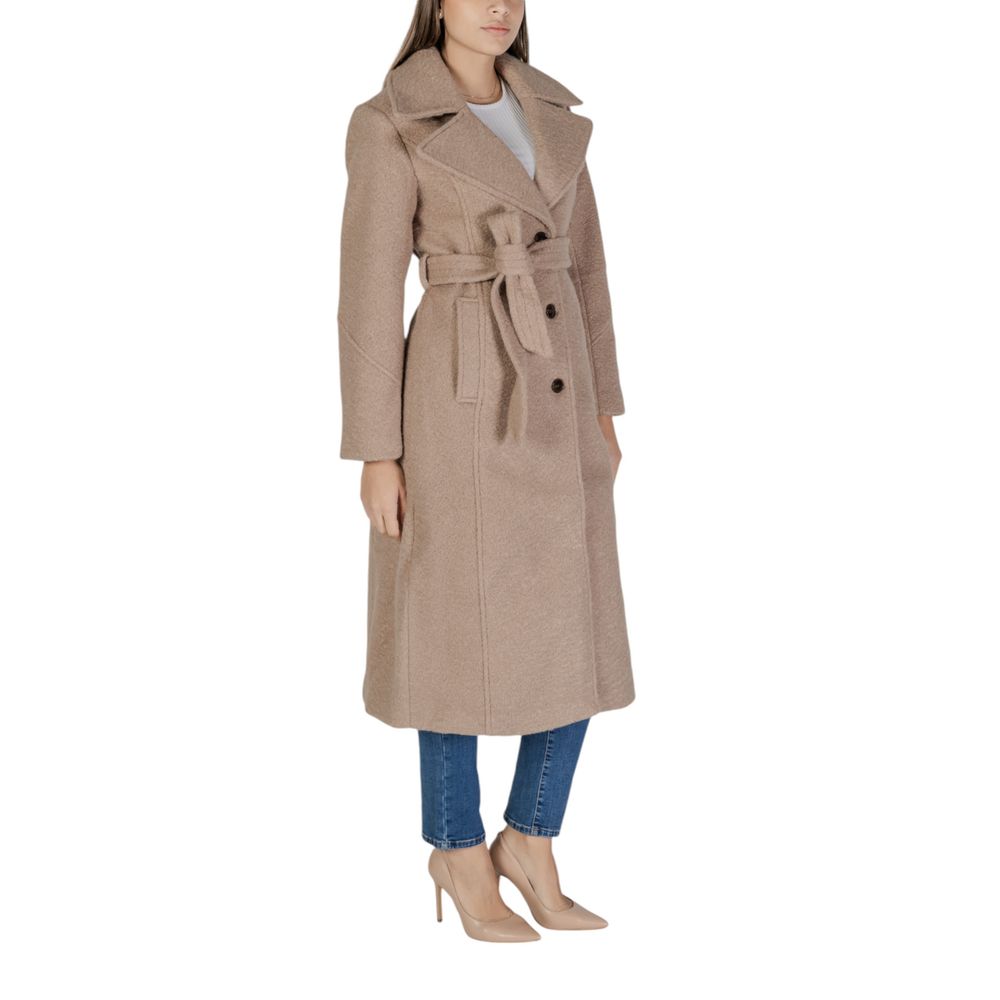 Beige Polyester Jackets & Coat