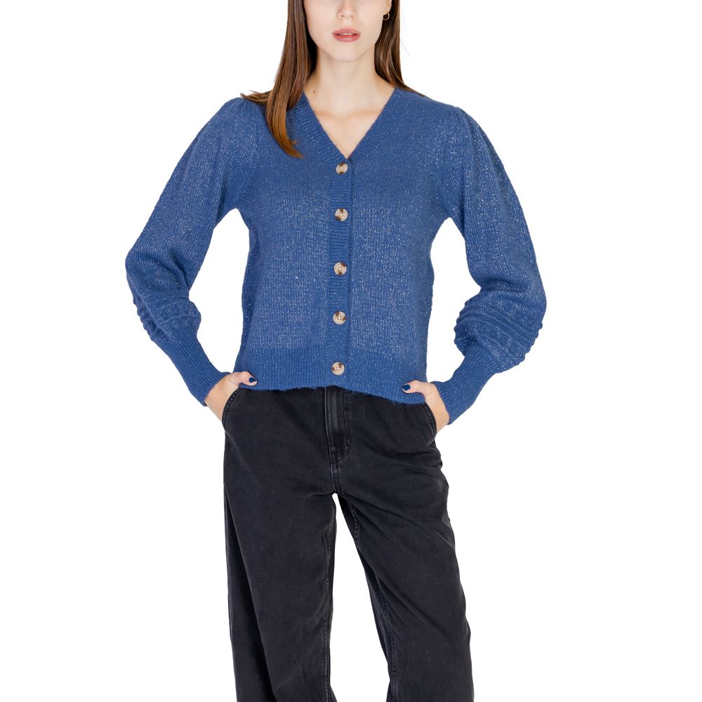 Blue Polyester Cardigan