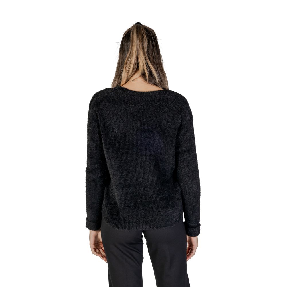 Black Polyester Cardigan