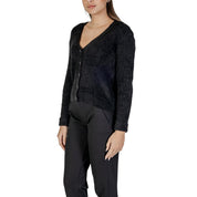 Black Polyester Cardigan