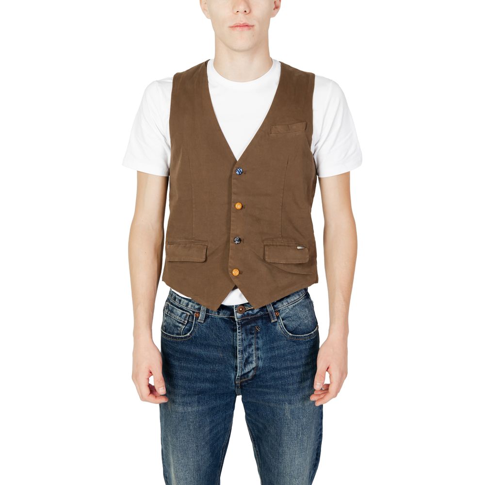 Brown Cotton Vest