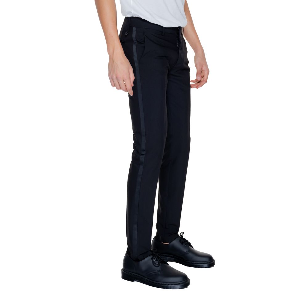 Black Polyester Jeans & Pant