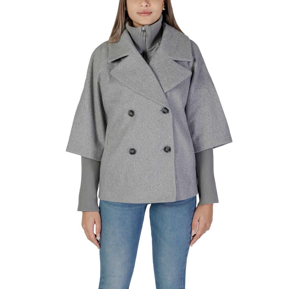 Gray Polyester Jackets & Coat