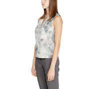 Gray Polyester Tops & T-Shirt