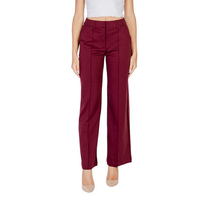 Bordeaux Polyester Jeans & Pant