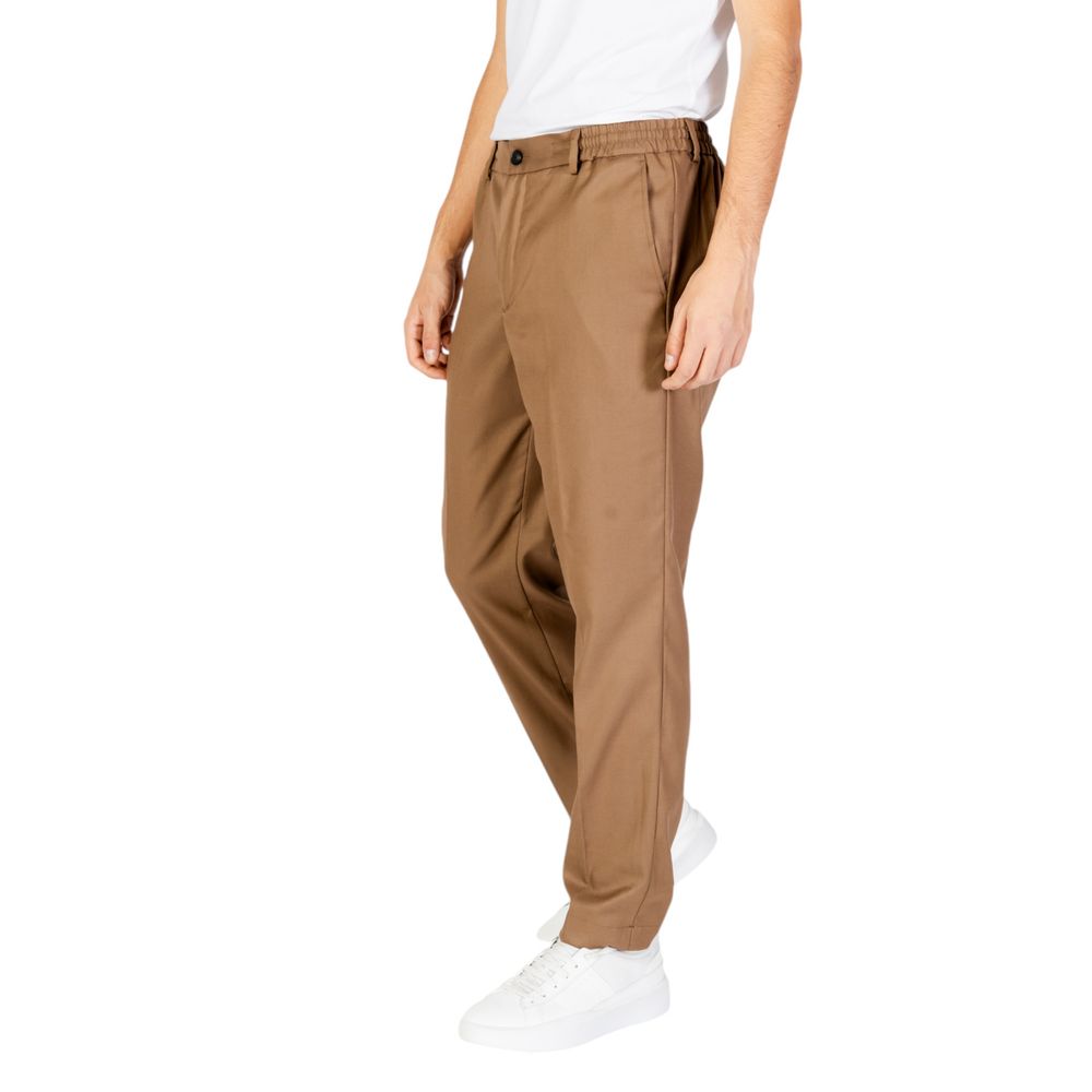 Beige Polyester Jeans & Pant