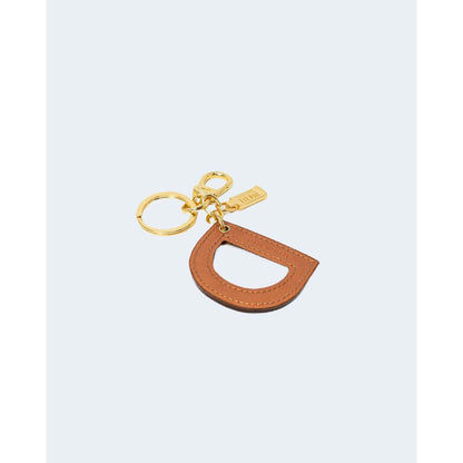 Beige Leather Keychain