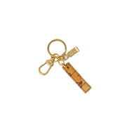 Beige Leather Keychain