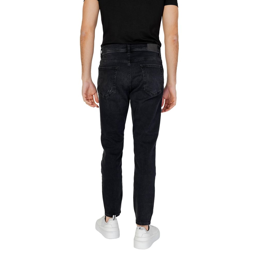 Black Cotton Jeans & Pant