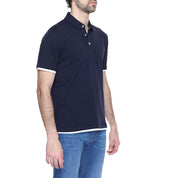 Blue Cotton Polo Shirt