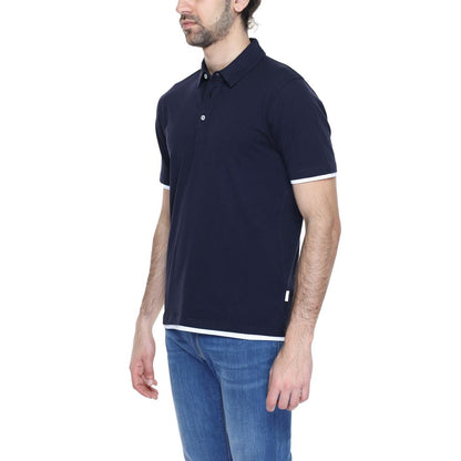 Blue Cotton Polo Shirt