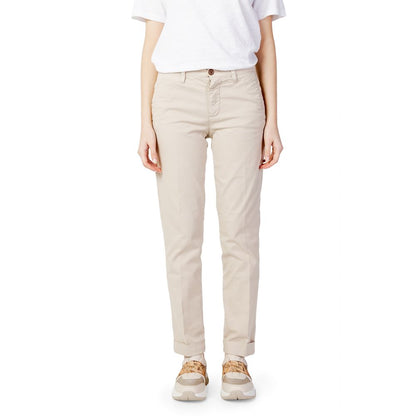 Beige Cotton Jeans & Pant