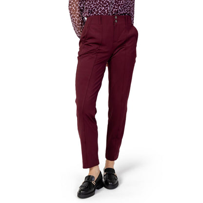 Bordeaux Polyester Jeans & Pant