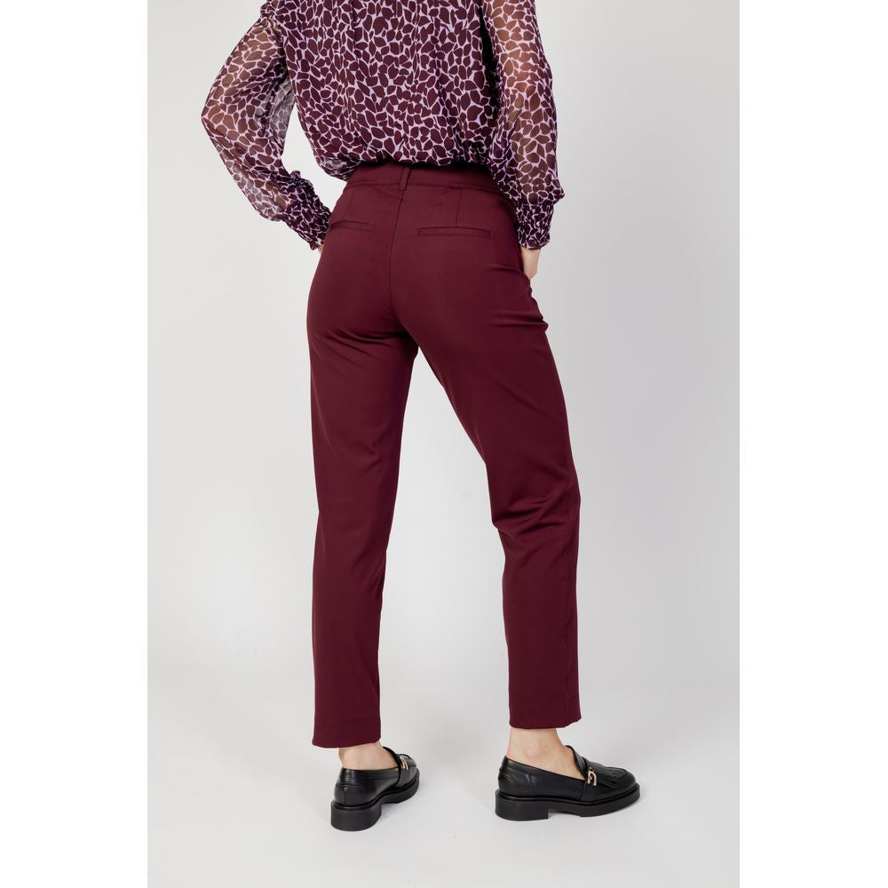 Bordeaux Polyester Jeans & Pant