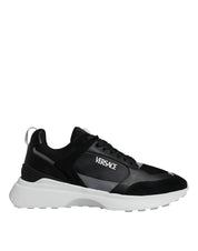 Black Canvas Quad Fabric Medusa Low Top Sneaker Shoes