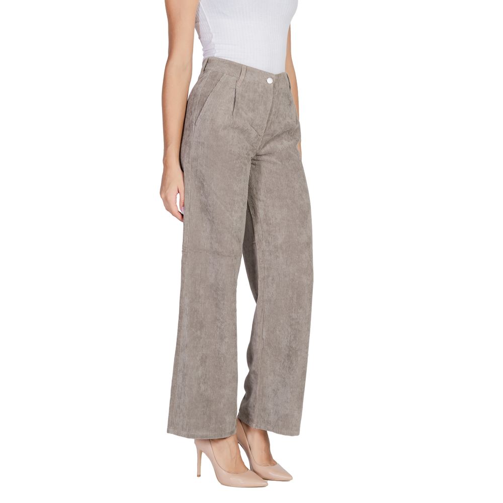 Beige Polyester Jeans & Pant