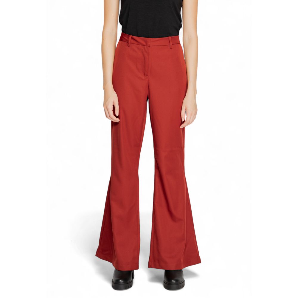 Red Polyester Jeans & Pant