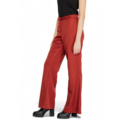 Red Polyester Jeans & Pant