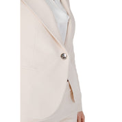 Beige Polyester Suits & Blazer