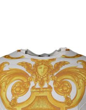 White Medusa Print Cotton Crew Neck T-shirt