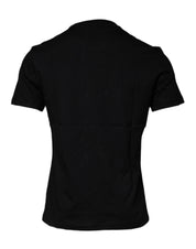 Black Medusa Print Cotton Crew Neck T-shirt