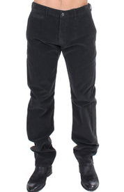 Elegant Black Cotton Corduroy Pants