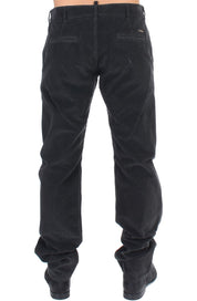 Elegant Black Cotton Corduroy Pants