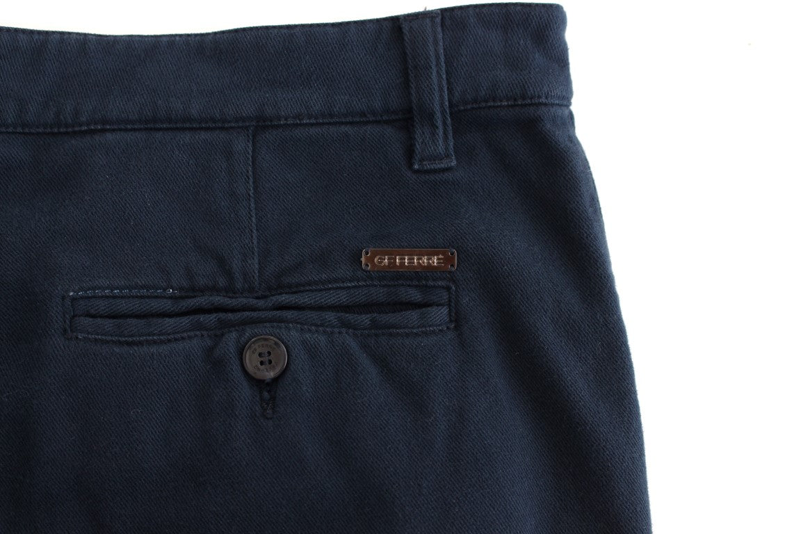 Pantalon chino bleu stretch coupe droite