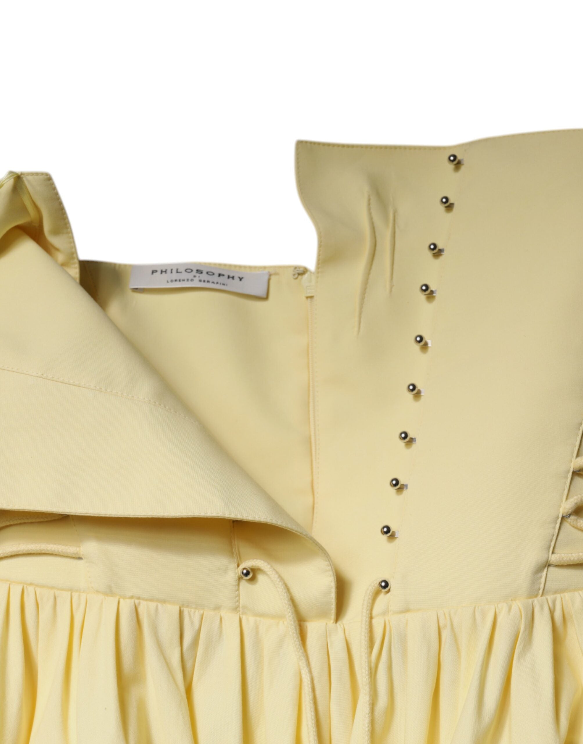 Yellow Cotton Corset Midi Dress