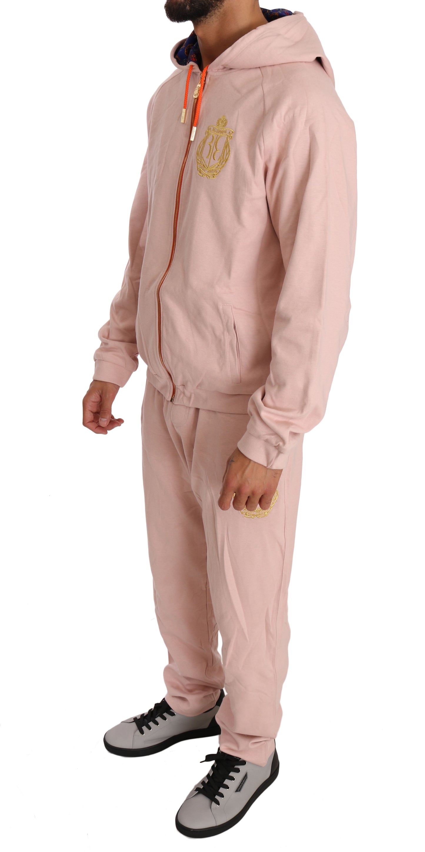 Survêtement pantalon pull en coton rose