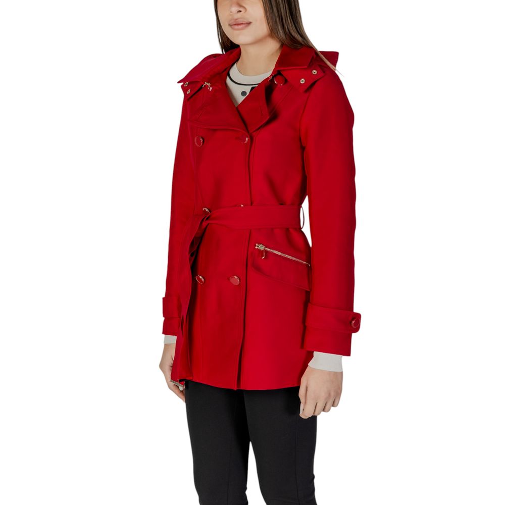 Red Polyester Jackets & Coat