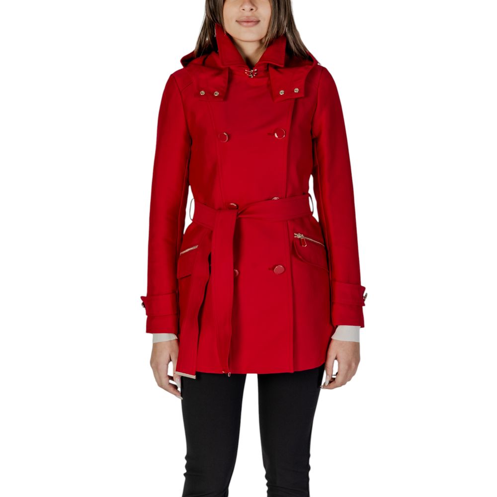 Red Polyester Jackets & Coat