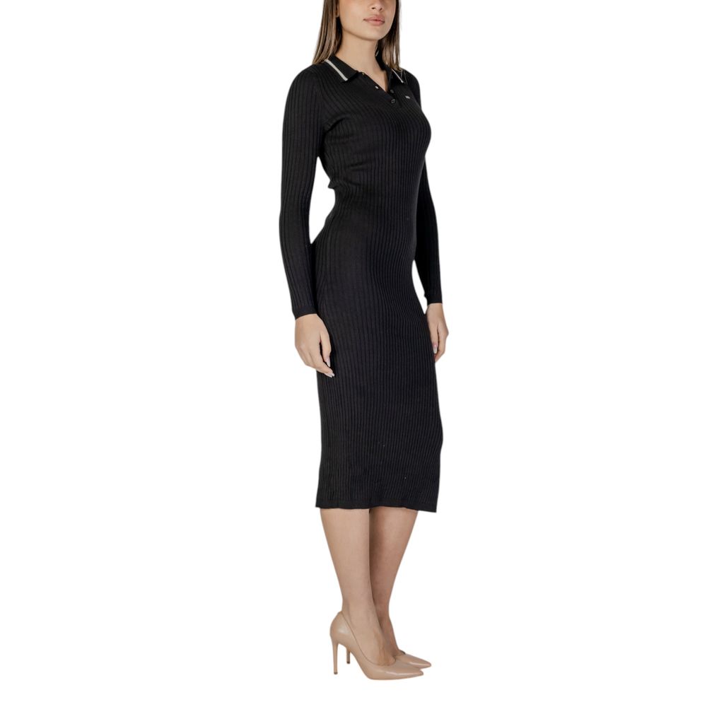 Black Cotton Rigenerato Dress