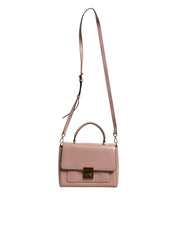 Pink Leather Logo Plaque Crossbody MINDY Satchel Bag