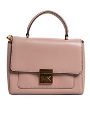 Pink Leather Logo Plaque Crossbody MINDY Satchel Bag
