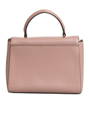 Pink Leather Logo Plaque Crossbody MINDY Satchel Bag