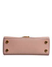 Pink Leather Logo Plaque Crossbody MINDY Satchel Bag