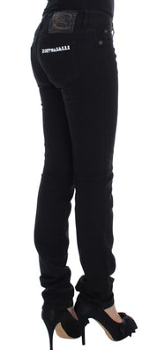 Schwarze Slim-Jeans mit schmaler Passform und Stretch-Anteil aus Baumwolle